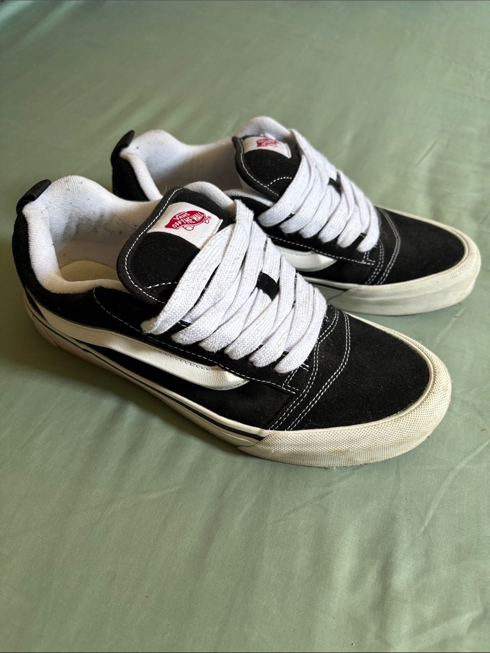 Vans Black and White Low-Top Skate Sneakers